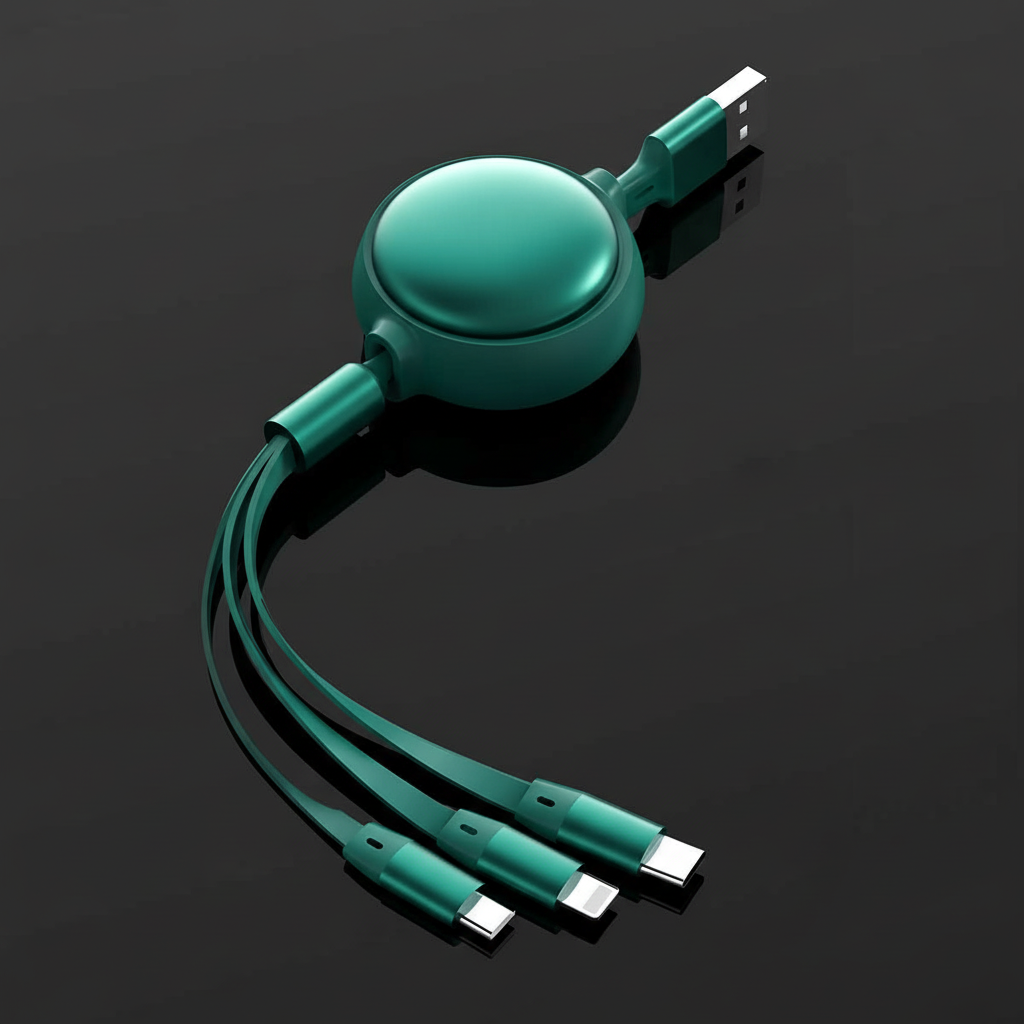 3-in-1 Charging Cable - Black Background