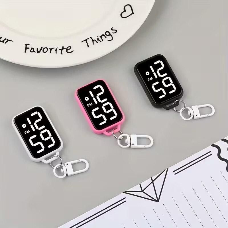 Mini Digital Clock Keychain - Portable Time Display (Assorted Colors)