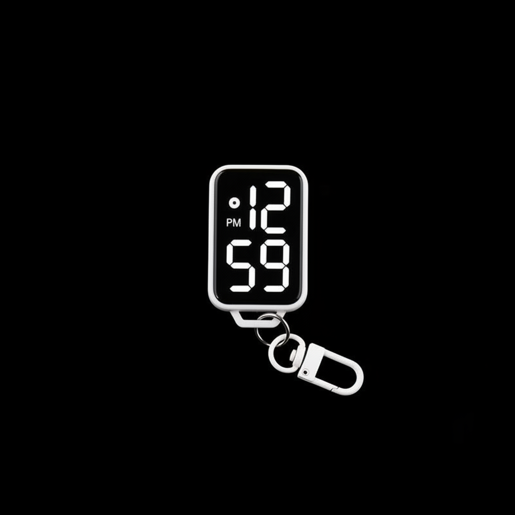 Mini Digital Clock Keychain - Portable Time Display (Assorted Colors)
